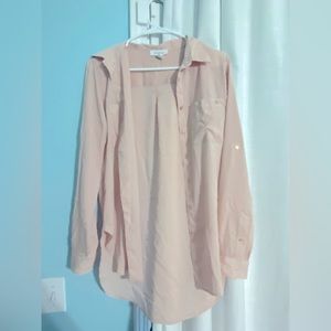 Calvin Klein Peach Dress Shirt Size S